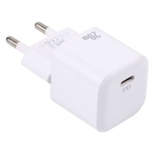 Chargeur de charge rapide d'interface USB-C/Type-C 20 W PD, spécification : prise UE (blanche) SH201A814-20