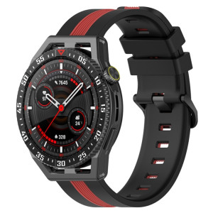Pour Coros Apex 46mm/Apex Pro/Ticwatch Pro 3 Bracelet de montre en silicone bicolore vertical 22mm (noir + rouge) SH301D1642-20