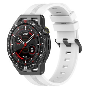 Pour Coros Apex 46mm/Apex Pro/Ticwatch Pro 3 Bracelet de montre en silicone de couleur unie verticale de 22mm (blanc) SH501A1993-20