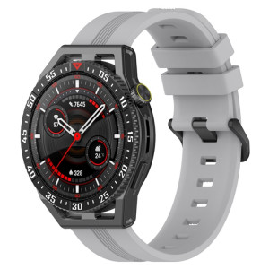 Pour Coros Apex 46mm/Apex Pro/Ticwatch Pro 3 Bracelet de montre en silicone de couleur unie verticale de 22mm (gris clair) SH501H1817-20