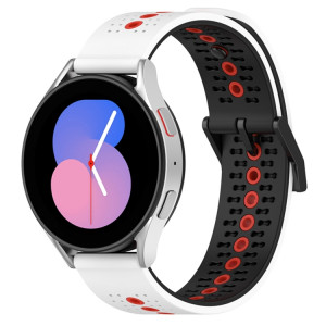 Pour Coros Apex 46mm/Apex Pro/Ticwatch Pro 3 Bracelet de montre en silicone respirant tricolore 22mm (blanc + noir + rouge) SH601A824-20