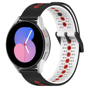Pour Coros Apex 46mm/Apex Pro/Ticwatch Pro 3 Bracelet de montre en silicone respirant tricolore 22mm (noir + blanc + rouge) SH601B928-20