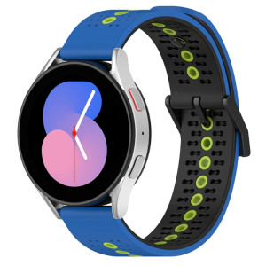 Pour Coros Apex 46mm/Apex Pro/Ticwatch Pro 3 Bracelet de montre en silicone respirant tricolore 22mm (bleu + noir + citron vert) SH601H1713-20