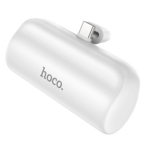 hoco J106 5000mAh USB-C/Type-C Interface Mini Power Bank avec support (Blanc) SH701B1360-20