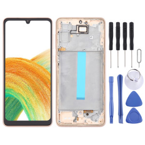 Pour Samsung Galaxy A33 5G SM-A336 6,36 pouces OLED LCD écran numériseur assemblage complet avec cadre (or) SH303J1274-20
