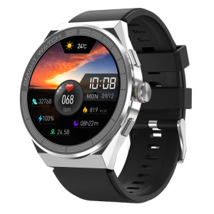 BM01 Bande de silicone de 1,45 pouce IP68 Montre intelligente étanche Prise en charge des appels Bluetooth / NFC (Argent) SH901C524-20