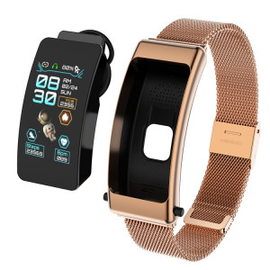 K50 1,08 pouce Steel Band Écouteur Détachable IP67 Étanche Smart Watch Support Bluetooth Appel (Or) SH101B1803-20