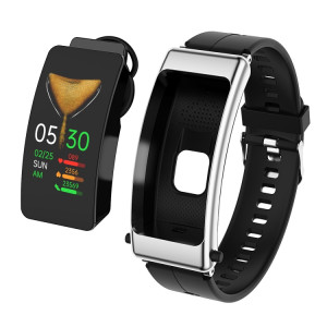 K50 1,08 pouces bande de silicone écouteur détachable IP67 étanche montre intelligente prise en charge appel Bluetooth (noir argent) SH401B1468-20