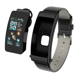 K50 1,08 pouces bande de cuir écouteur détachable IP67 étanche montre intelligente prise en charge appel Bluetooth (noir) SH601A713-20