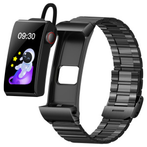 M6 1,5 pouces bande d'acier écouteur détachable IP68 étanche montre intelligente prise en charge Bluetooth appel (noir) SH601A164-20