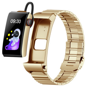 M6 1,5 pouces bande d'acier écouteur détachable IP68 étanche montre intelligente prise en charge Bluetooth appel (or) SH601B43-20