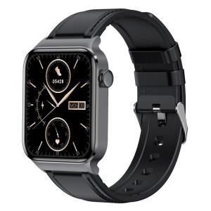 T50 1,85 pouces bracelet en cuir IP67 montre intelligente étanche prend en charge l'assistant vocal/surveillance de la santé (noir) SH301B808-20