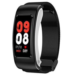 K60 1,08 pouces bande d'acier écouteur détachable vie étanche montre intelligente prise en charge appel Bluetooth (noir) SH701A701-20