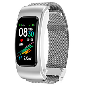 K60 1,08 pouces bande d'acier écouteur détachable vie étanche montre intelligente prise en charge appel Bluetooth (argent) SH701C963-20