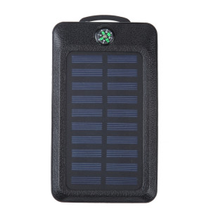 Banque d'alimentation USB à énergie solaire 20000 mAh avec boussole (noir) SH901A356-20