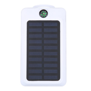 Banque d'alimentation USB à énergie solaire 20000 mAh avec boussole (blanc) SH901B879-20