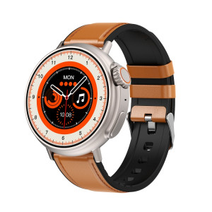 MT30 1,6 pouces écran HD bracelet en cuir montre intelligente prend en charge les appels vocaux/surveillance de l'oxygène sanguin (orange) SH601B1728-20