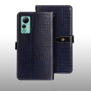 Pour Ulefone Note 14 idewei Crocodile Texture Leather Phone Case (Bleu foncé) SI103D1364-20