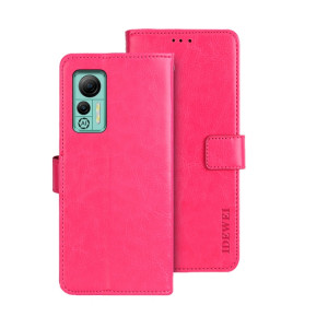 Pour Ulefone Note 14 idewei Crazy Horse Texture Housse de téléphone en cuir avec support (Rose Rouge) SI908G1414-20