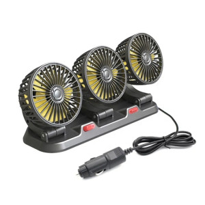 F4310 Ventilateur à trois têtes de voiture réglable rotatif à 360 degrés, style : allume-cigare 12 V SH08021217-20