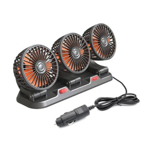 F4310 Ventilateur à trois têtes de voiture réglable rotatif à 360 degrés, style : allume-cigare 24 V SH08031385-20