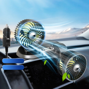 F622 Ventilateur de refroidissement électrique à double tête rotative et pliable pour voiture, style : allume-cigare 12 V SH09021959-20