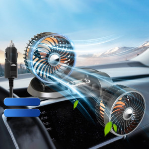 F622 Ventilateur de refroidissement électrique à double tête rotative et pliable pour voiture, style : allume-cigare 24 V SH0903730-20