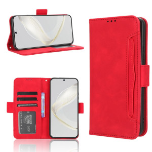 Pour Huawei nova 11 Skin Feel Veau Texture Card Slots Étui de téléphone en cuir (Rouge) SH119C1012-20