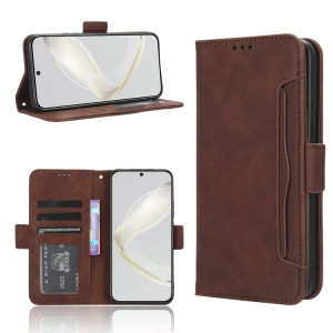 Pour Huawei nova 11 Skin Feel Calf Texture Card Slots Étui de téléphone en cuir (Marron) SH119E1210-20