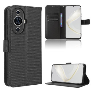 Pour Huawei nova 11 Pro Étui de téléphone en cuir à texture diamant (noir) SH818B320-20