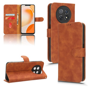 Pour Huawei Enjoy 60X Skin Feel Étui de téléphone en cuir à rabat magnétique (Marron) SH008E112-20