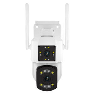 ESCAM PT210 2x3MP double objectif double écran moniteur WiFi caméra prise en charge bidirectionnelle détection de voix et de mouvement et stockage en nuage (prise ue) SE101A1145-20