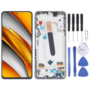 Écran LCD OLED pour Xiaomi Poco F3 Digitizer Assemblage complet avec cadre (Bleu) SH604A1376-20