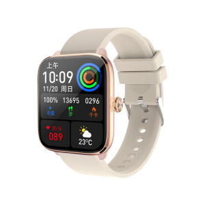 Montre intelligente T20 1,96 pouces IP67 étanche en silicone, prend en charge les appels Bluetooth double mode / surveillance de la fréquence cardiaque (or) SH801D533-20