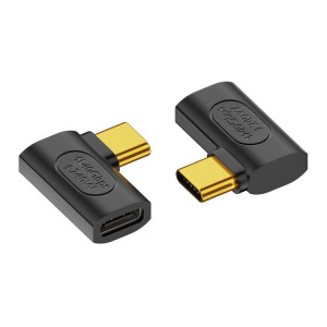 40Gbps 240W USB-C / Type-C Femelle vers USB-C / Type-C Male Side Bend Adapter (Noir) SH701A577-20