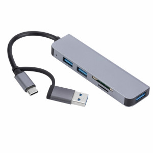2302 5 en 1 USB + USB-C / Type-C vers USB Adaptateur HUB de station d'accueil multifonction SH82381857-20
