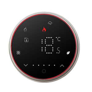 BHT-6001GAL 95-240V AC 5A Thermostat rond intelligent Thermostat LED de chauffage de l'eau sans WiFi (Noir) SH602A52-20