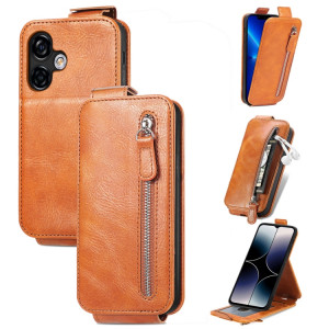 Pour Ulefone Note 16 Pro Zipper Wallet Étui de téléphone en cuir à rabat vertical (marron) SH201B1662-20