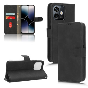 Pour Ulefone Note 16 Pro Skin Feel étui de téléphone en cuir à rabat magnétique (noir) SH001A1239-20