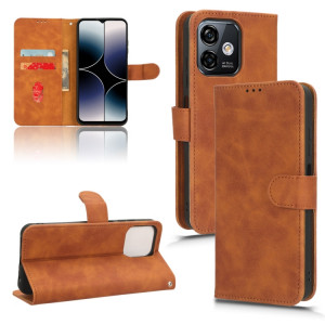 Pour Ulefone Note 16 Pro Skin Feel étui de téléphone en cuir à rabat magnétique (marron) SH001E134-20