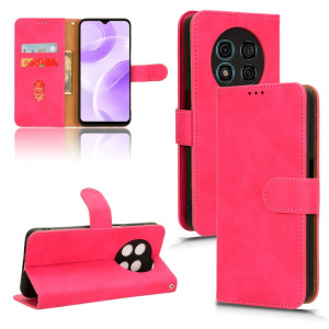 Pour Ulefone Note 15 Skin Feel Étui de téléphone en cuir à rabat magnétique (Rose rouge) SH002D1976-20