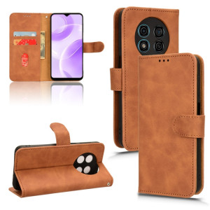 Pour Ulefone Note 15 Skin Feel Étui de téléphone en cuir à rabat magnétique (marron) SH002E108-20