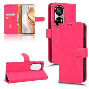 Pour Ulefone Note 17 Pro Skin Feel Étui de téléphone en cuir à rabat magnétique (Rose rouge) SH003D1549-20