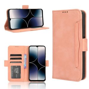 Pour Ulefone Note 16 Pro Skin Feel Veau Texture Card Slots Étui de téléphone en cuir (Rose) SH601A415-20