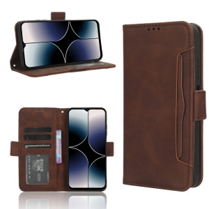 Pour Ulefone Note 16 Pro Skin Feel Veau Texture Card Slots Étui de téléphone en cuir (Marron) SH601E782-20