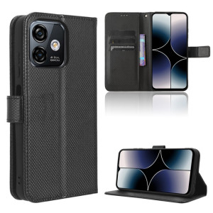 Pour Ulefone Note 16 Pro Étui de téléphone en cuir à texture diamant (noir) SH201B1998-20