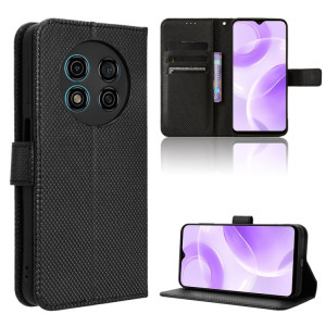 Pour Ulefone Note 15 Étui de téléphone en cuir à texture diamant (noir) SH202B1622-20