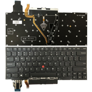Pour Lenovo ThinkPad X1 Yoga 4th Gen 20QF US Version clavier d'ordinateur portable rétro-éclairé avec bouton Touchpad (gris foncé) SH901A942-20