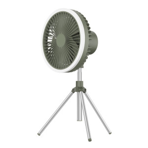 DQ216 10000mAh Extérieur Portable Levable Tête Pivotante Camping Ventilateur Tente Suspendue Vertical Coloré Lumière avec Télécommande (Vert Avocat) SH201C1096-20