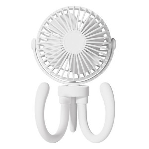 T8 2000mAh Flexible Octopus Trépied Ventilateur Portable Rotatif (Blanc) SH501C1731-20